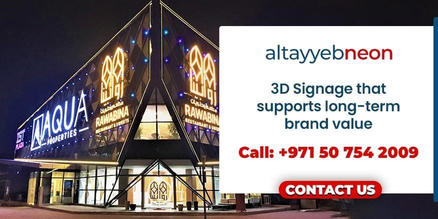 Contact us to get the best value out of your 3d acrylic sign board in UAE