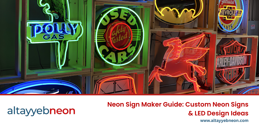 Custom LED neon signs and professional neon sign maker solutions for business branding in Dubai